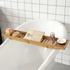 SoBuy Badewannenablage FRG212-N auf einer weißen Badewanne im Badezimmer mit Fliesenwand Anteprima dell’immagine prodotto