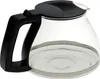 A clear glass coffee pot with a black handle and lid. Produktbild-Vorschau