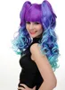 WIG ME UP Perücke Cosplay Zöpfe Ombre Blau Türkis Produktbild-Vorschau 5