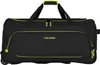 A black duffel bag with green accents and the brand name 'travelite' printed on it. Náhľad obrázku produktu