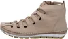 A side view of a beige leather bootie. Produktbild-Vorschau