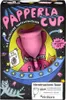 The image shows the packaging of a pink menstrual cup with a space-themed illustration. Náhľad obrázku produktu