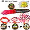 100 rote Arm-Knicklichter incl. 100 TopFlex, zwei 3fach und Produktbild-Vorschau 2
