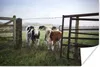 MuchoWow® Poster Kuh - Stacheldraht - Gras - Tiere 30x20 cm Produktbild-Vorschau 1