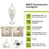 Elegante Sockelleuchte außen in Weiß Gold Rustikal IP44 E27 Produktbild-Vorschau 2