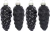 Christbaumschmuck Zapfen 9cm Glas 4 Stück - Ebony Black Produktbild-Vorschau 2