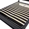 Close-up view of a bed frame with wooden slats. Podgląd zdjęcia produktu