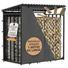 Abri à bois métallique avec toit et bâche 185x185x105cm Voir les images du produit 1