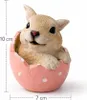 Osterdeko Hase im Ei aus Kunstharz – Dekofigur Rosa, 10 cm Produktbild-Vorschau 4