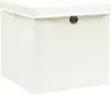 vidaXL Úložné boxy s víkem 4 ks. Bílé 32x32x32 cm Látkové Náhled obrázku produktu 1