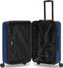 An open blue suitcase with a black interior. Produktbild-Vorschau