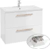Waschtischunterschrank mit Metallgriffen in kupfer, 80 cm Produktbild-Vorschau 2