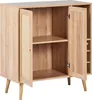 BELIANI Sideboard mit Weinregal Hellbraun mit Rattan Produktbild-Vorschau 4