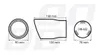Diagrams showing the dimensions of an exhaust tip. Produktbild-Vorschau