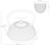 A line drawing of a teapot with dimensions indicated by measurement lines and text. Podgląd zdjęcia produktu