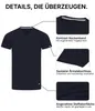 Mivaro Herren T-Shirt 3er Pack V-Ausschnitt Dunkelblau - Produktbild-Vorschau 3