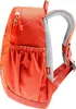 Side view of an orange backpack. Voir les images du produit