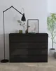 Commode noire avec tiroirs, 120 cm, 8 tiroirs, idéale pour Voir les images du produit 5