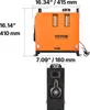 Dimensions of an orange and black VEVOR diesel air heater are shown. Produktbild-Vorschau