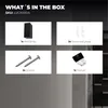 A graphic displaying the contents of a product box, with images and text labels for each item. Produktbild-Vorschau