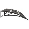 A black awning with clear panels, mounted on a white background. Produktbild-Vorschau