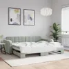 vidaXL Tagesbett Ausziehbar Hellgrau 90x200 cm Samt Produktbild-Vorschau 2