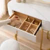 Toaletný stolík Makika JOLIE v imitácii kože s taburetkou a Náhľad obrázku produktu 5