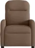 A front view of a brown fabric recliner chair. Podgląd zdjęcia produktu
