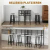 HOMCOM 6-teilig Essgruppe 2 Bartisch mit 4 Stühlen im Produktbild-Vorschau 6