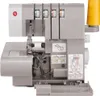 A close-up, front-facing view of a gray Singer overlock sewing machine against a white background. Náhľad obrázku produktu