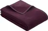 A folded dark purple blanket is shown on a white background. Produktbild-Vorschau