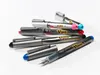 A collection of Pilot V-Pen silver fountain pens are arranged on a white surface. Produktbild-Vorschau