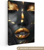 MuchoWow® - Leinwandbilder - Frau - Gold - Natur - Porträt Produktbild-Vorschau 1