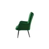 A side view of a green armchair with black legs against a white background. Náhľad obrázku produktu