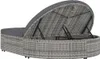 vidaXL Doppel-Sonnenliege mit Kissen Poly Rattan Grau Produktbild-Vorschau 6