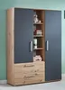 Kleiderschrank 2 Drehtüren 2 Schubkästen 4 offene Fächer Produktbild-Vorschau 4