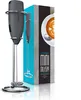 A grey electric milk frother with its stand and packaging. Podgląd zdjęcia produktu