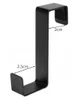A black metal hook with dimensions indicated by text. Náhled obrázku produktu