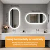 Lustro LED owalne WISFOR, 50x100 cm, lustro do łazienki z Podgląd zdjęcia produktu 6