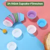 24er Set Silikon Muffinförmchen, wiederverwendbar & Produktbild-Vorschau 4