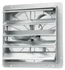 A close-up studio shot of a ventilation fan with louvers. Voir les images du produit