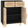 vidaXL Sideboard Schwarz 60x30x75cm Massivholz Kiefer und Produktbild-Vorschau 5
