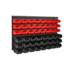 A wall-mounted storage system with red and black bins. Anteprima dell’immagine prodotto