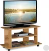 Relaxdays TV Board mit Rollen, 2 Fächer f. Fernseher, Produktbild-Vorschau 1