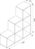 Treppenregal Vicco Antikholz 107.2 x 107.8 cm, Model 36550 Produktbild-Vorschau 3