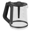 A glass coffee pot with a black handle and lid, shown against a white background. Náhled obrázku produktu