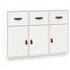 vidaXL Sideboard Weiß 100x40x75 cm Massivholz Kiefer - Produktbild-Vorschau 3