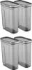Four identical gray plastic storage containers with lids are arranged in a two-by-two grid against a white background. Produktbild-Vorschau