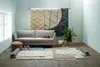 Wohnzimmer Hochflor Teppich 155 x 230 Silber Diamantmuster Produktbild-Vorschau 3