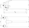 Wall-mounted washbasin mixer with extended spout - hose and Anteprima dell’immagine prodotto 3